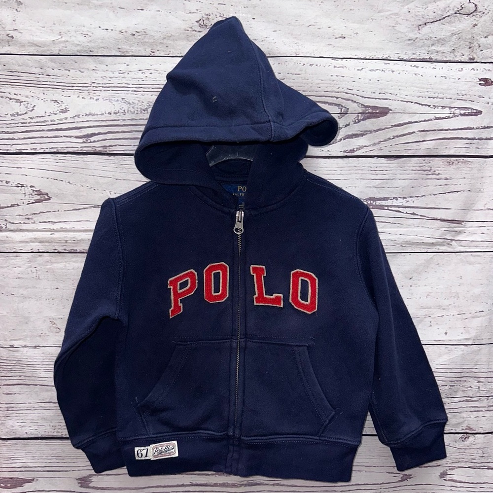 Polo Ralph Lauren Full Zip Blue Hoodie Size 2t